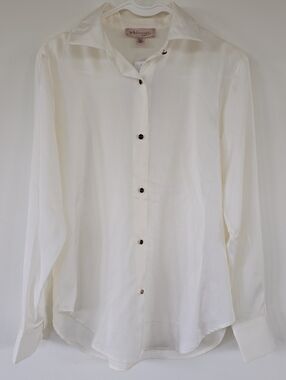 Philosophy Soft Ivory Silky Button-Front Shirt